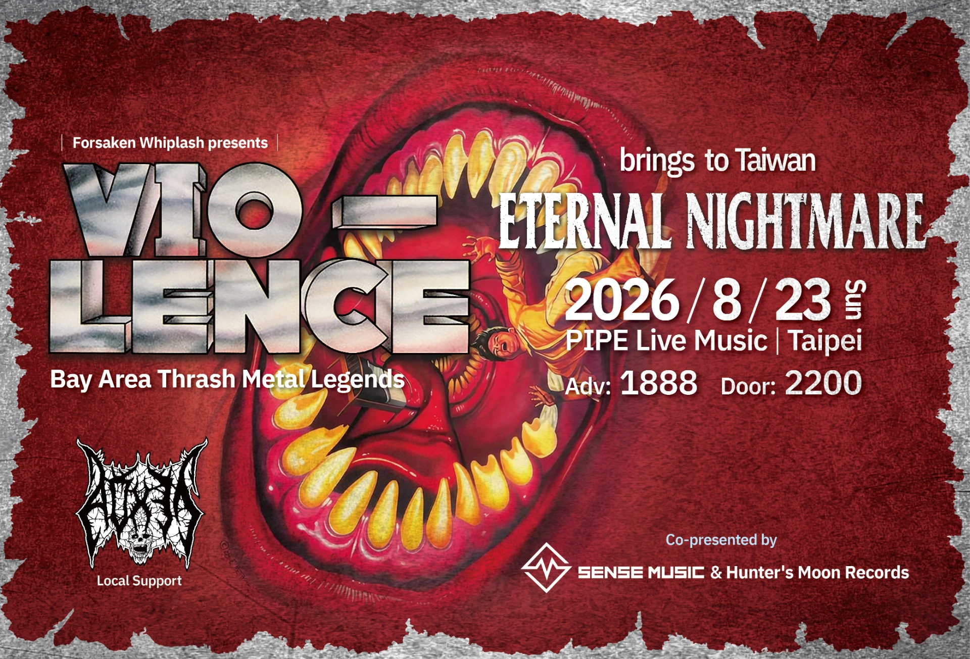 Vio-Lence – Eternal Nightmare in Taipei｜PIPE Live Music・Online